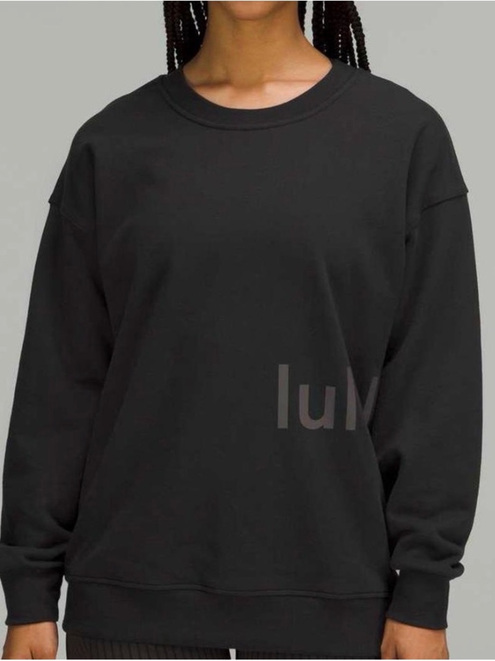 lululemon athletica Black Crewneck Sweatshirt with Subtle Logo - Picture 1 of 3